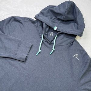 Rhoback Hesi Performance Hoodie Postgame Grey Large Stretch Athletic Pullover